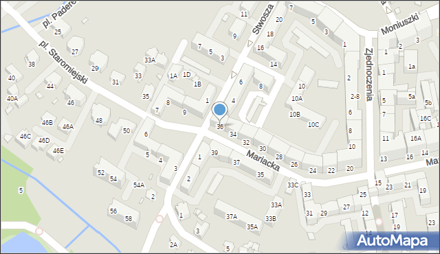 Nysa, Mariacka, 36, mapa Nysy