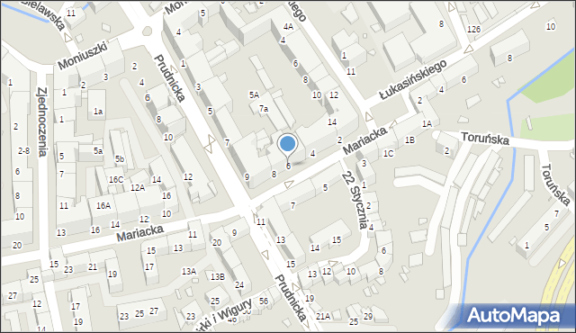 Nysa, Mariacka, 6, mapa Nysy