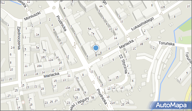 Nysa, Mariacka, 8, mapa Nysy