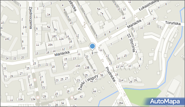 Nysa, Mariacka, 9, mapa Nysy