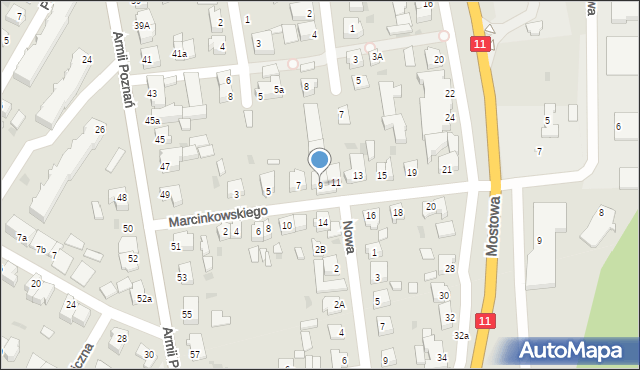 Oborniki, Marcinkowskiego Karola, 9, mapa Oborniki