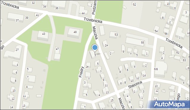 Oborniki Śląskie, Maczka Stanisława, gen., 3, mapa Oborniki Śląskie