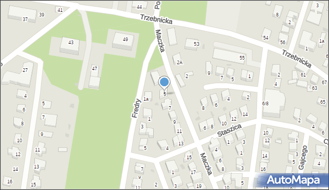 Oborniki Śląskie, Maczka Stanisława, gen., 5, mapa Oborniki Śląskie