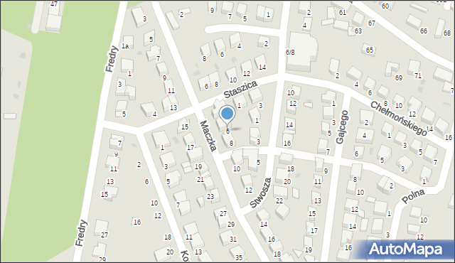 Oborniki Śląskie, Maczka Stanisława, gen., 6, mapa Oborniki Śląskie