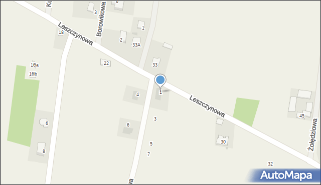 Obrowo, Malinowa, 1, mapa Obrowo
