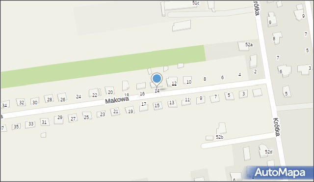 Obrzębin, Makowa, 14, mapa Obrzębin