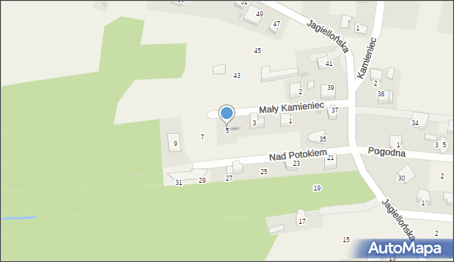 Ochojno, Mały Kamieniec, 5, mapa Ochojno