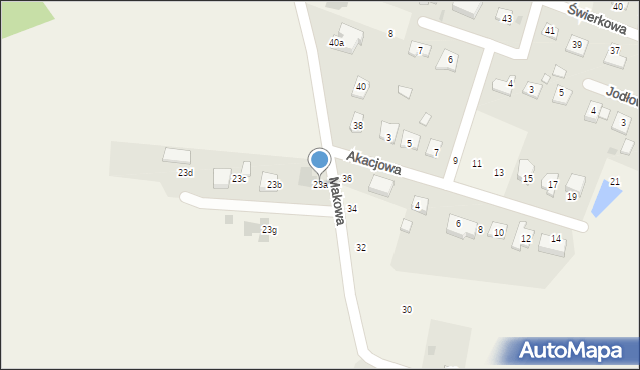 Okszów, Makowa, 23a, mapa Okszów
