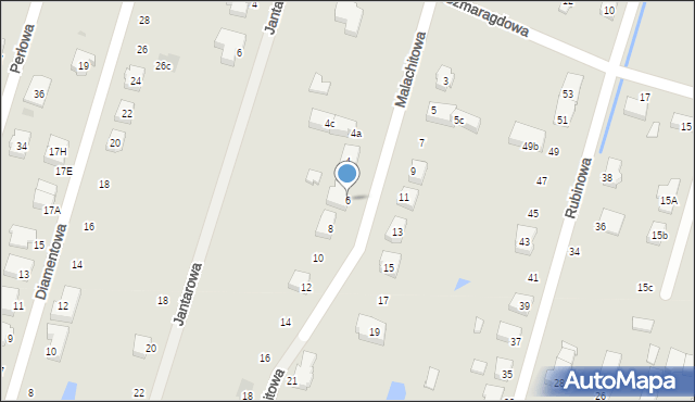 Oława, Malachitowa, 6, mapa Oława