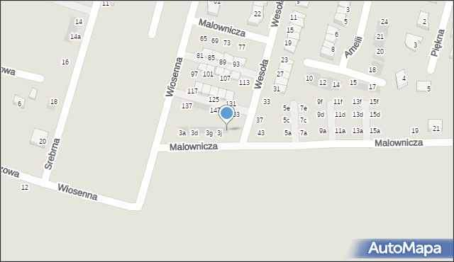 Oława, Malownicza, 3k, mapa Oława