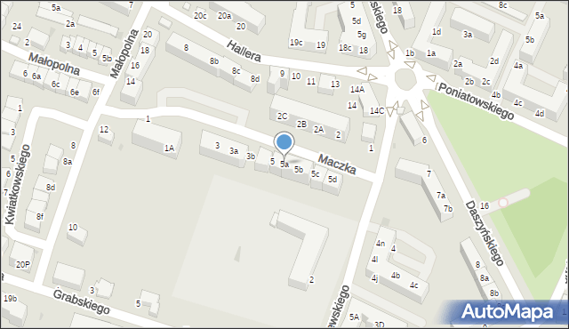 Oleśnica, Maczka Stanisława, gen., 5a, mapa Oleśnica