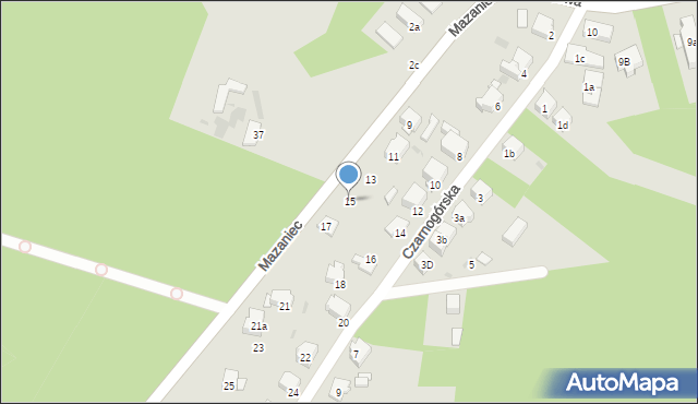 Olkusz, Mazaniec, 15, mapa Olkusz