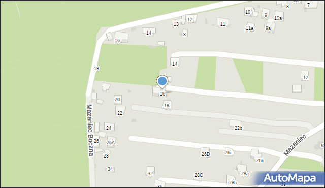 Olkusz, Mazaniec, 16, mapa Olkusz