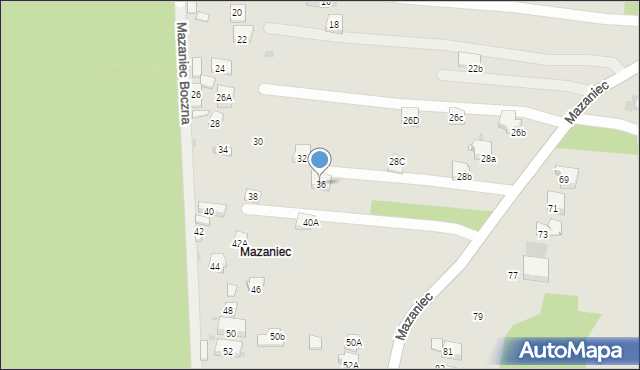 Olkusz, Mazaniec, 36, mapa Olkusz