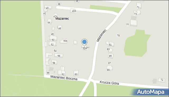 Olkusz, Mazaniec, 52A, mapa Olkusz
