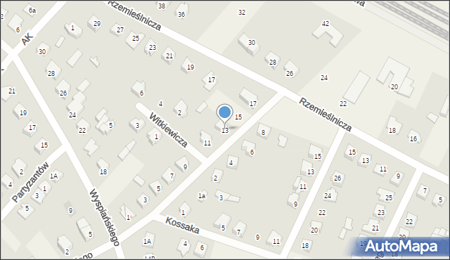 Olszewo-Borki, Malczewskiego Jacka, 13, mapa Olszewo-Borki