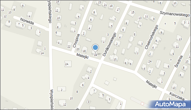 Olszewo-Borki, Matejki Jana, 14, mapa Olszewo-Borki