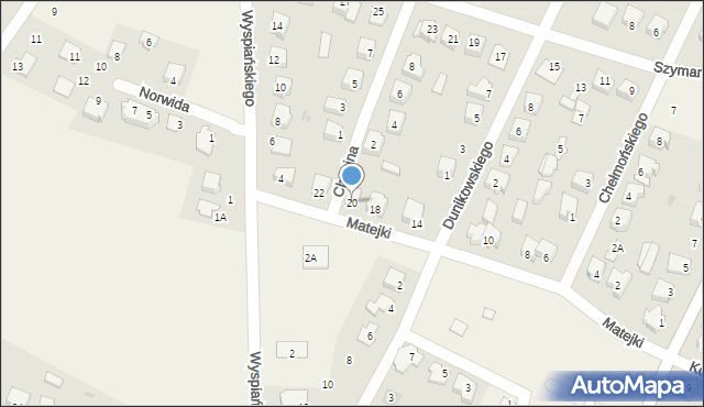 Olszewo-Borki, Matejki Jana, 20, mapa Olszewo-Borki