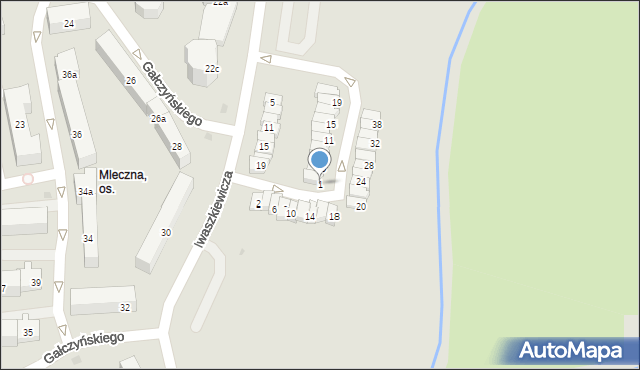 Olsztyn, Martuszewskiego Edwarda, 1, mapa Olsztyna