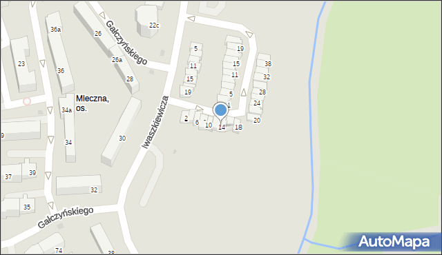 Olsztyn, Martuszewskiego Edwarda, 14, mapa Olsztyna