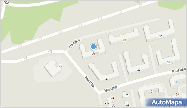 Olsztyn, Maczka Stanisława, gen., 26, mapa Olsztyna