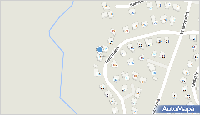 Olsztyn, Martyniaka Aleksandra, prof., 13, mapa Olsztyna