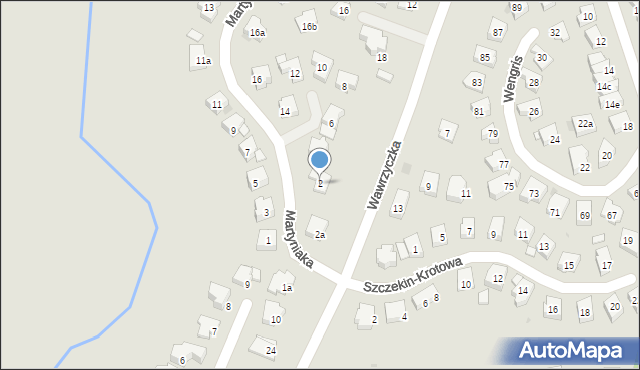 Olsztyn, Martyniaka Aleksandra, prof., 2, mapa Olsztyna