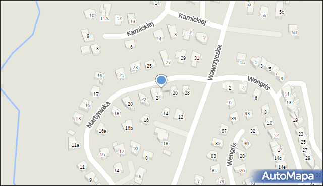 Olsztyn, Martyniaka Aleksandra, prof., 24b, mapa Olsztyna