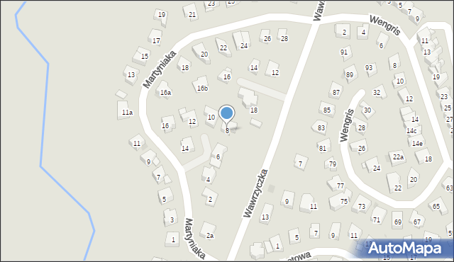 Olsztyn, Martyniaka Aleksandra, prof., 8, mapa Olsztyna