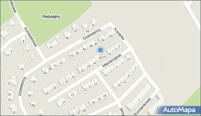 Olsztyn, Macierzanki, 10, mapa Olsztyna