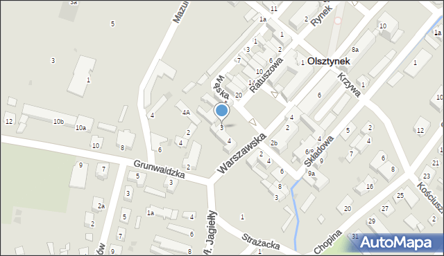 Olsztynek, Mały Rynek, 3, mapa Olsztynek
