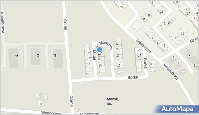 Opole, Matei Oswalda, prof., 18, mapa Opola