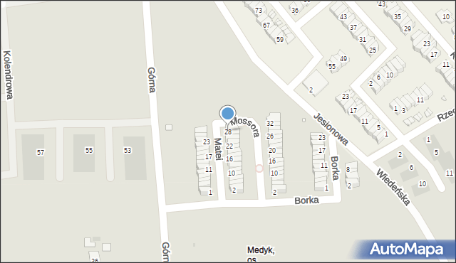 Opole, Matei Oswalda, prof., 28, mapa Opola