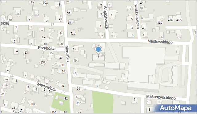 Opole, Masłowskiego Stanisława, 1, mapa Opola