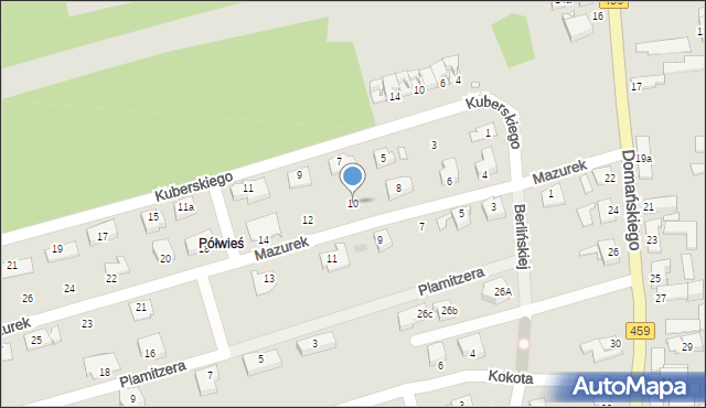 Opole, Mazurek Stefanii, 10, mapa Opola