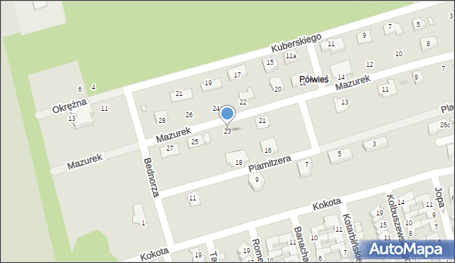 Opole, Mazurek Stefanii, 23, mapa Opola