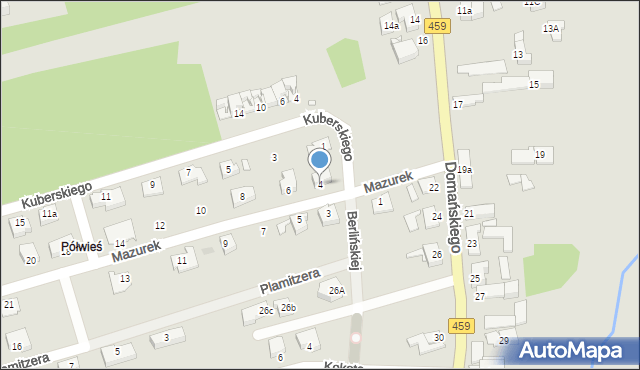 Opole, Mazurek Stefanii, 4, mapa Opola