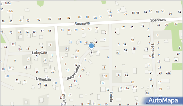 Orchówek, Magnoliowa, 5, mapa Orchówek