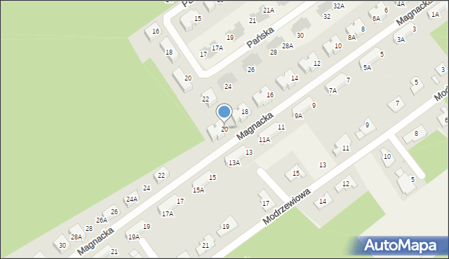 Osowiec, Magnacka, 20, mapa Osowiec