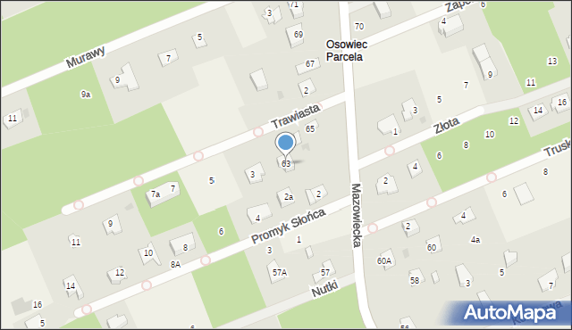 Osowiec, Mazowiecka, 63, mapa Osowiec