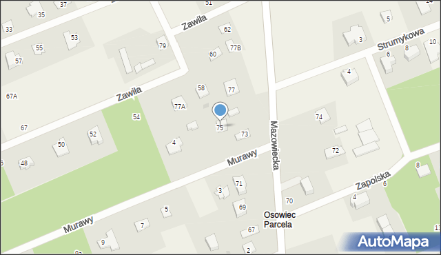 Osowiec, Mazowiecka, 75, mapa Osowiec