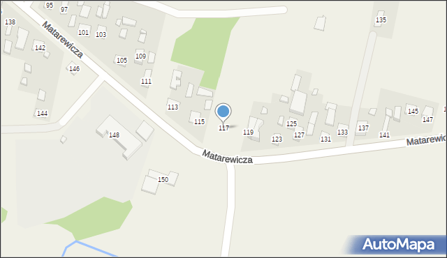 Ossów, Matarewicza, 117, mapa Ossów