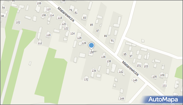 Ossów, Matarewicza, 130, mapa Ossów