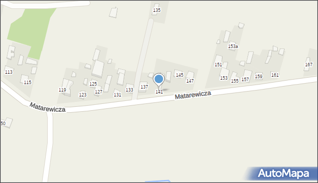 Ossów, Matarewicza, 141, mapa Ossów