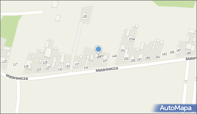 Ossów, Matarewicza, 145, mapa Ossów
