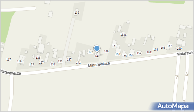 Ossów, Matarewicza, 147, mapa Ossów