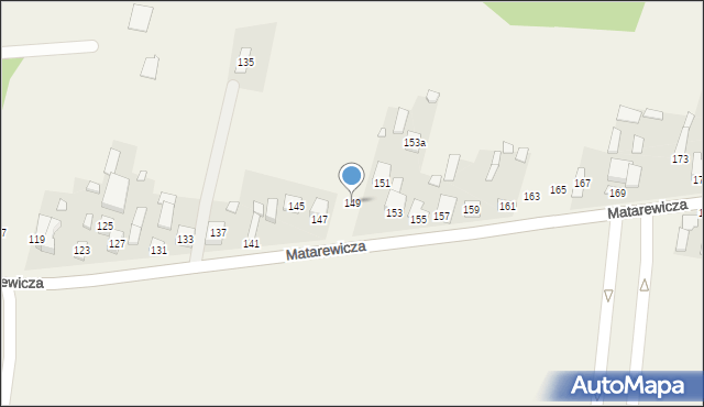 Ossów, Matarewicza, 149, mapa Ossów