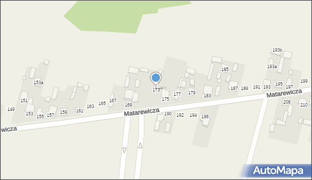 Ossów, Matarewicza, 173, mapa Ossów