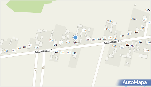 Ossów, Matarewicza, 183, mapa Ossów