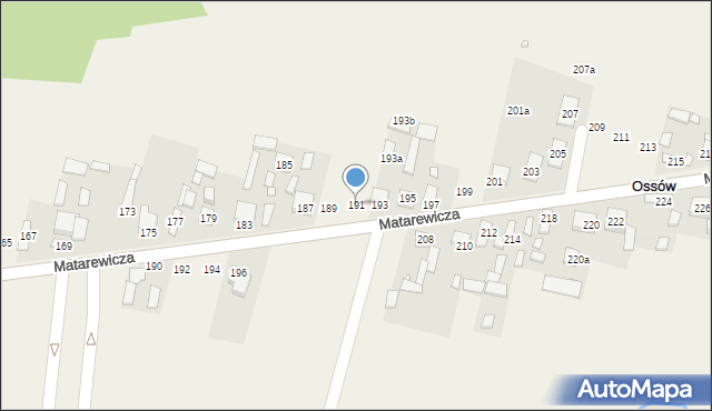 Ossów, Matarewicza, 191, mapa Ossów